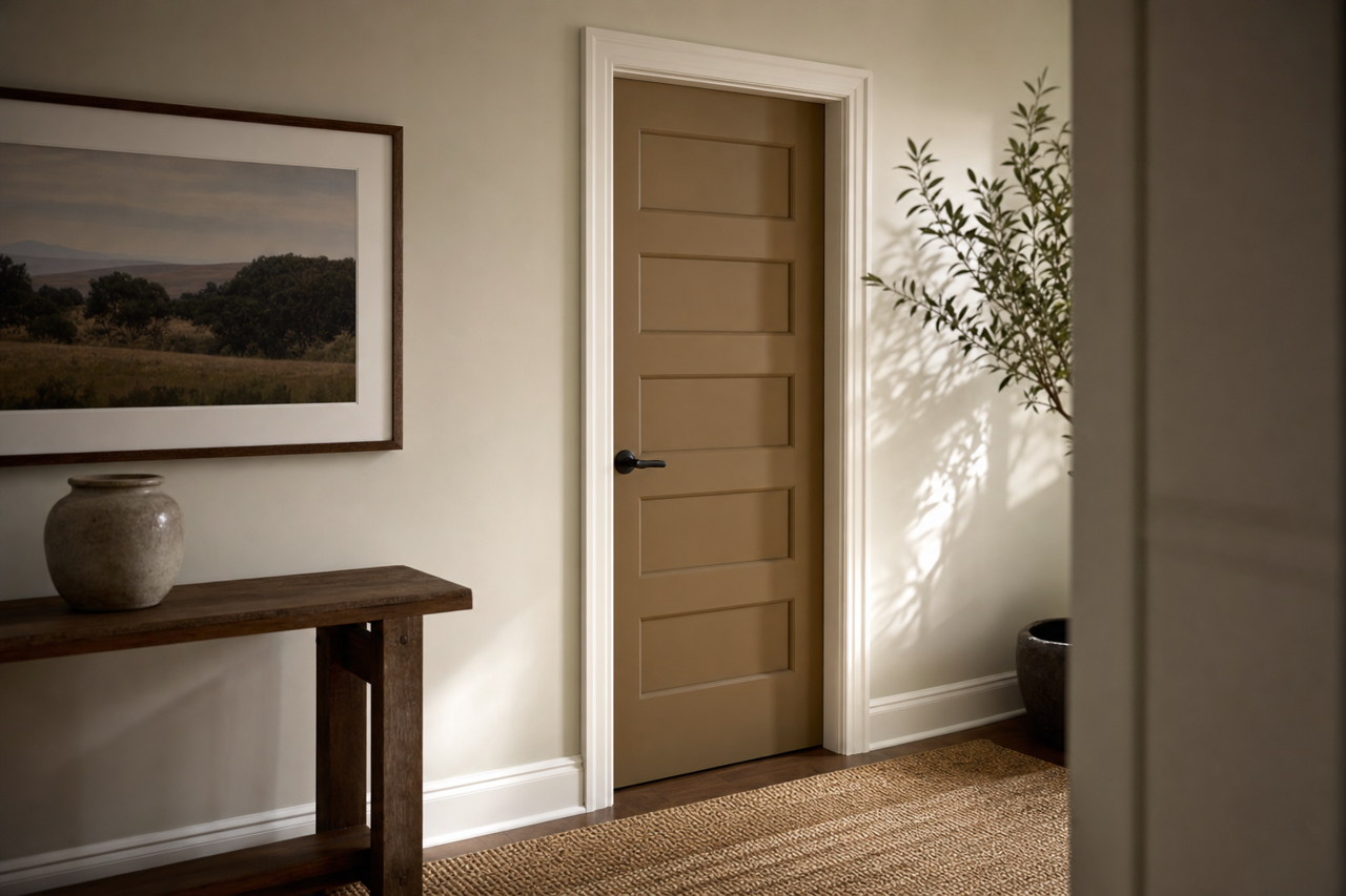 Roycroft Brass by Sherwin-Williams on interior-doors