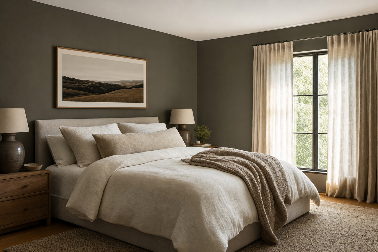 Roycroft Bronze Green by Sherwin-Williams on interiors