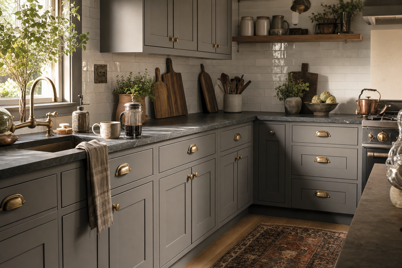 Westchester Gray by Sherwin-Williams on cabinets