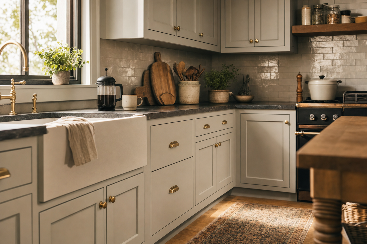 Chelsea Gray by Sherwin-Williams on cabinets