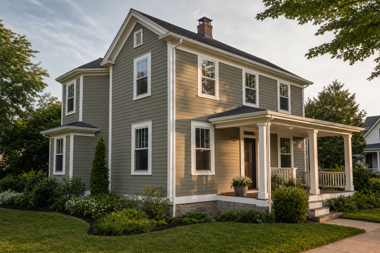 Sage Green Light by Sherwin-Williams on exterior