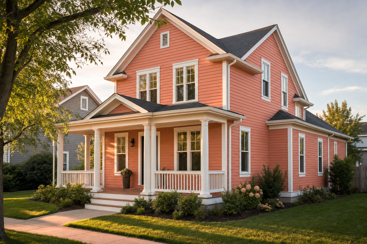 Caribbean Coral by Sherwin-Williams on exterior
