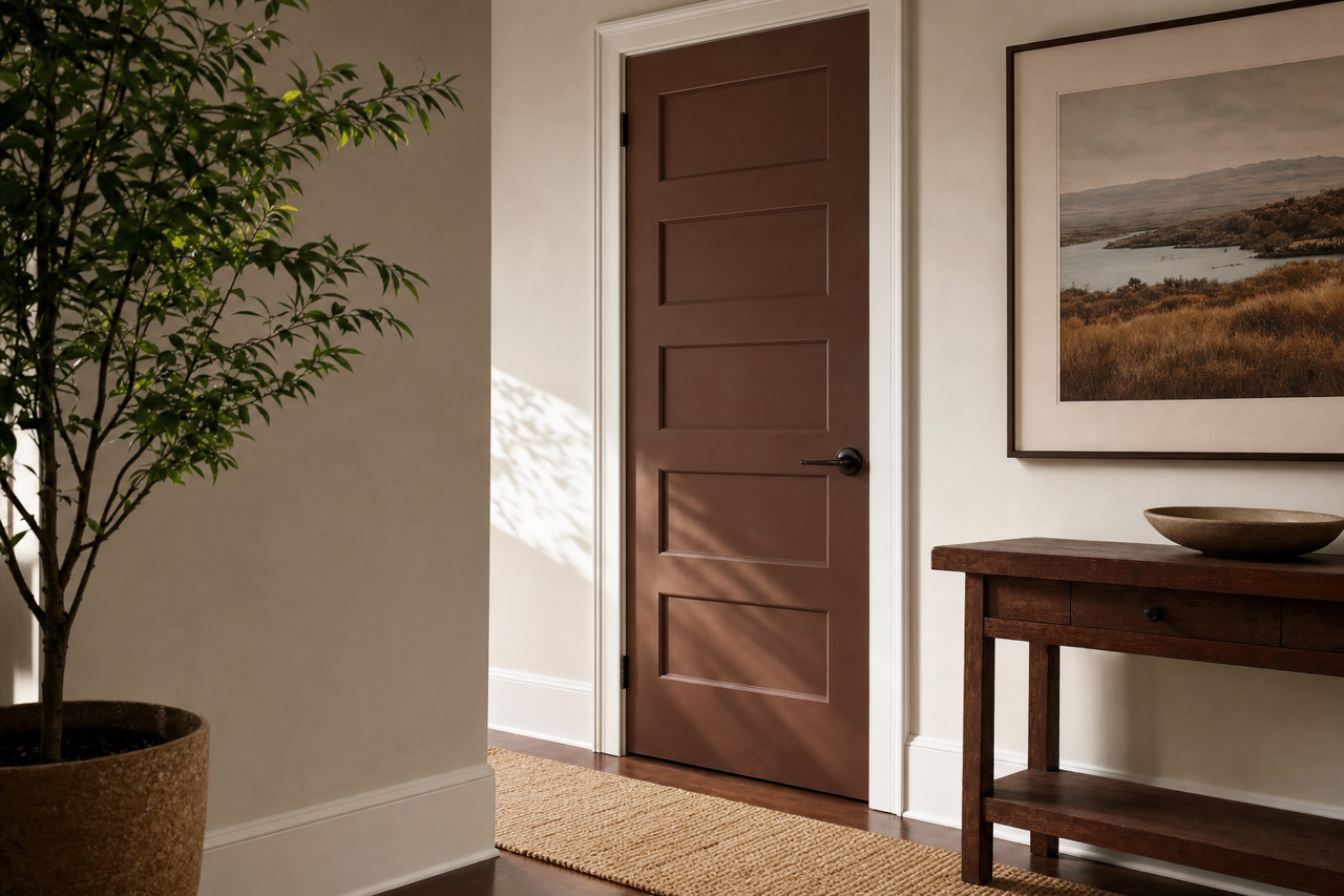 Fairfax Brown by Sherwin-Williams on interior-doors
