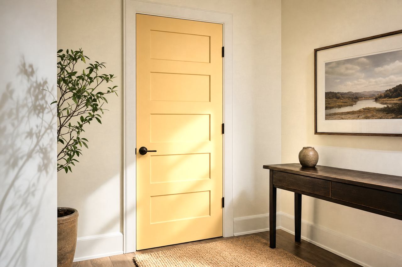 Peace Yellow by Sherwin-Williams on interior-doors