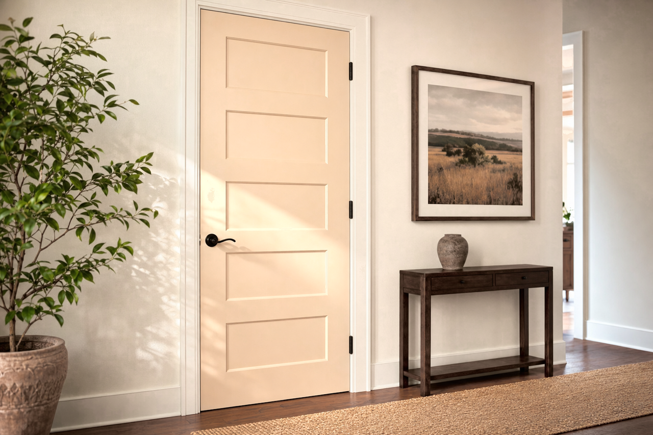 Beige by Sherwin-Williams on interior-doors