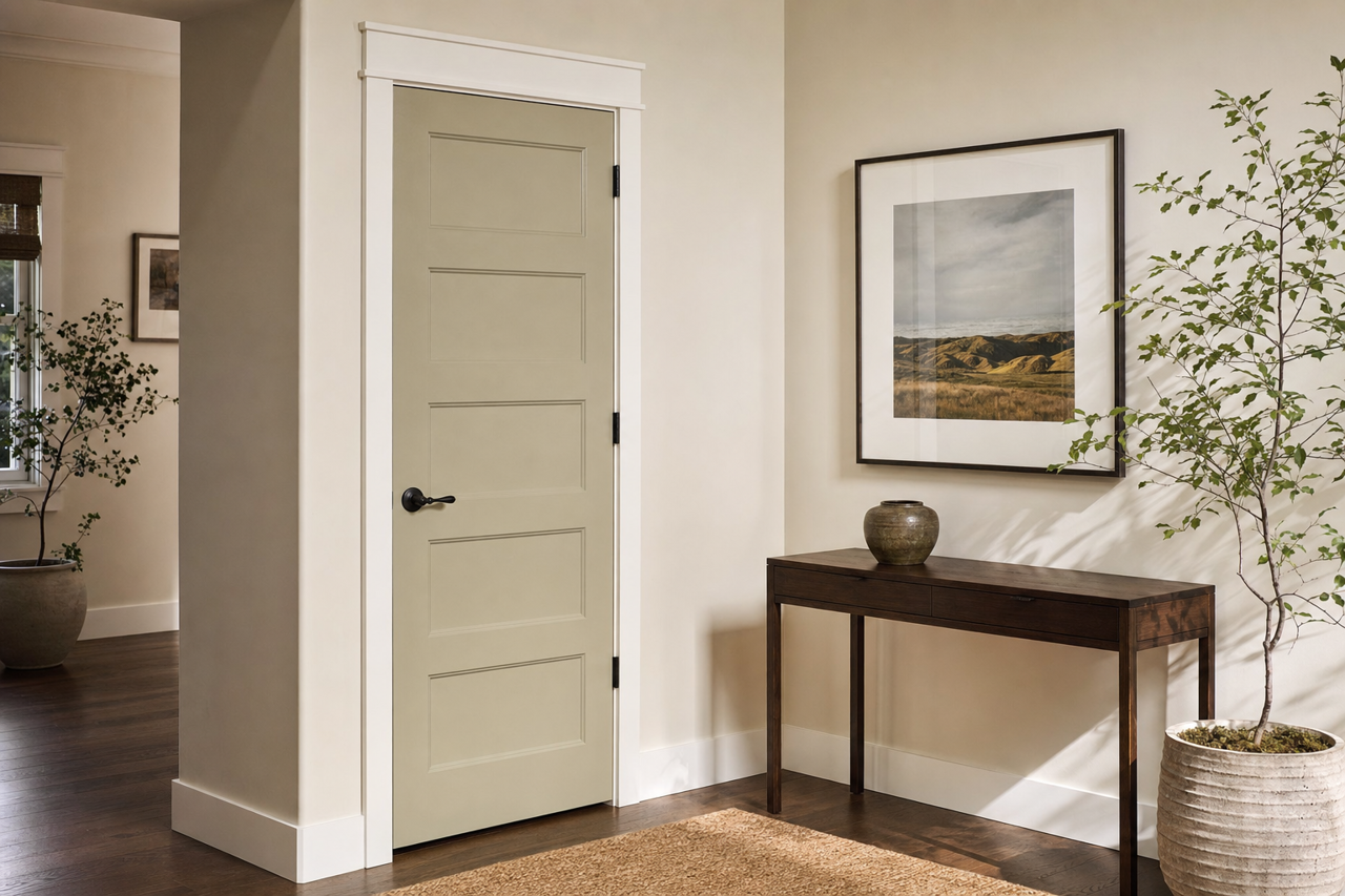 Sage by Sherwin-Williams on interior-doors
