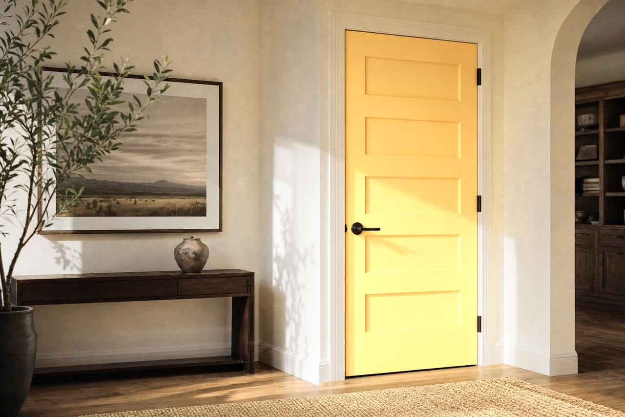 Classical Yellow by Sherwin-Williams on interior-doors