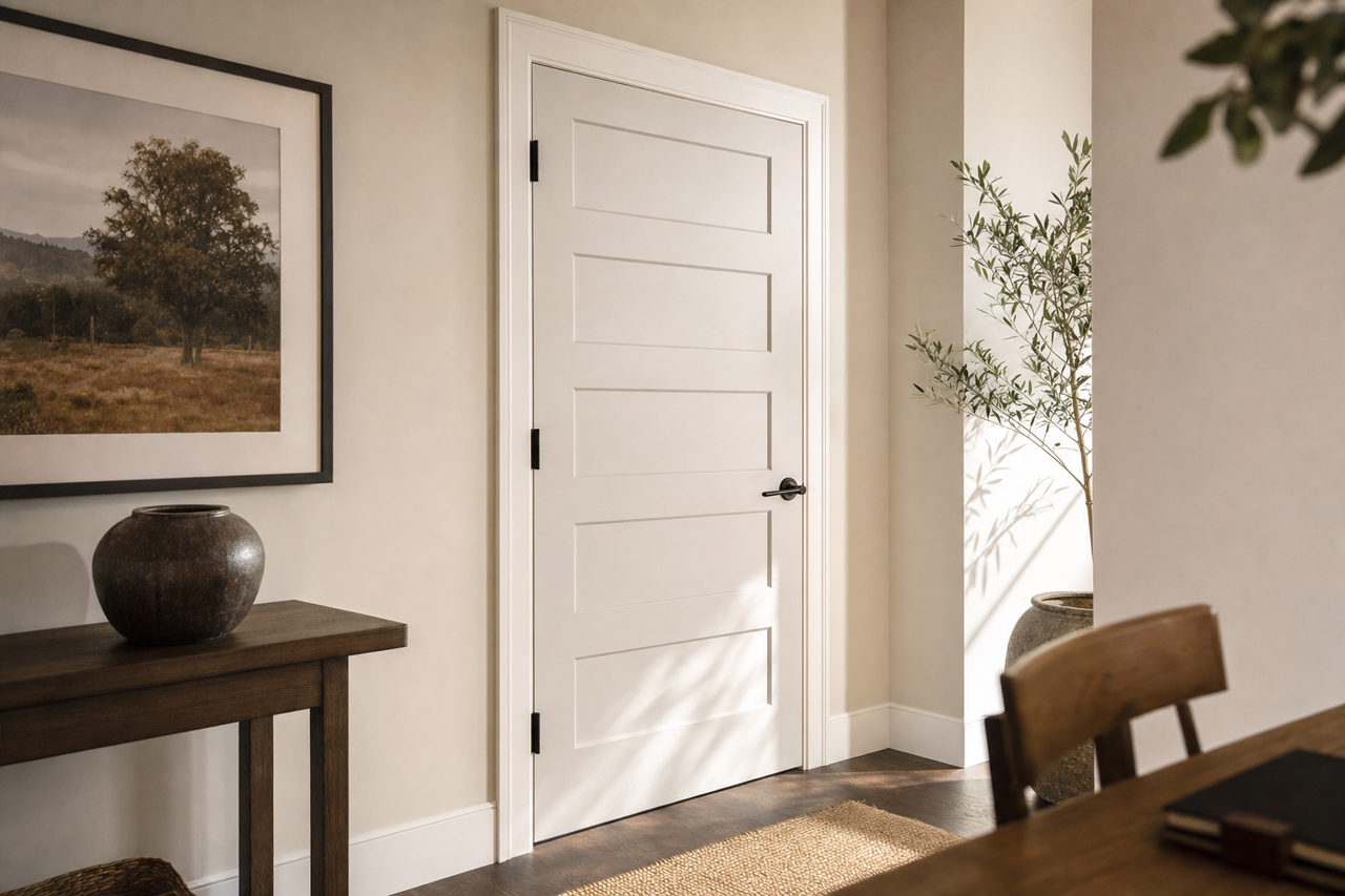 Snowfall by Sherwin-Williams on interior-doors