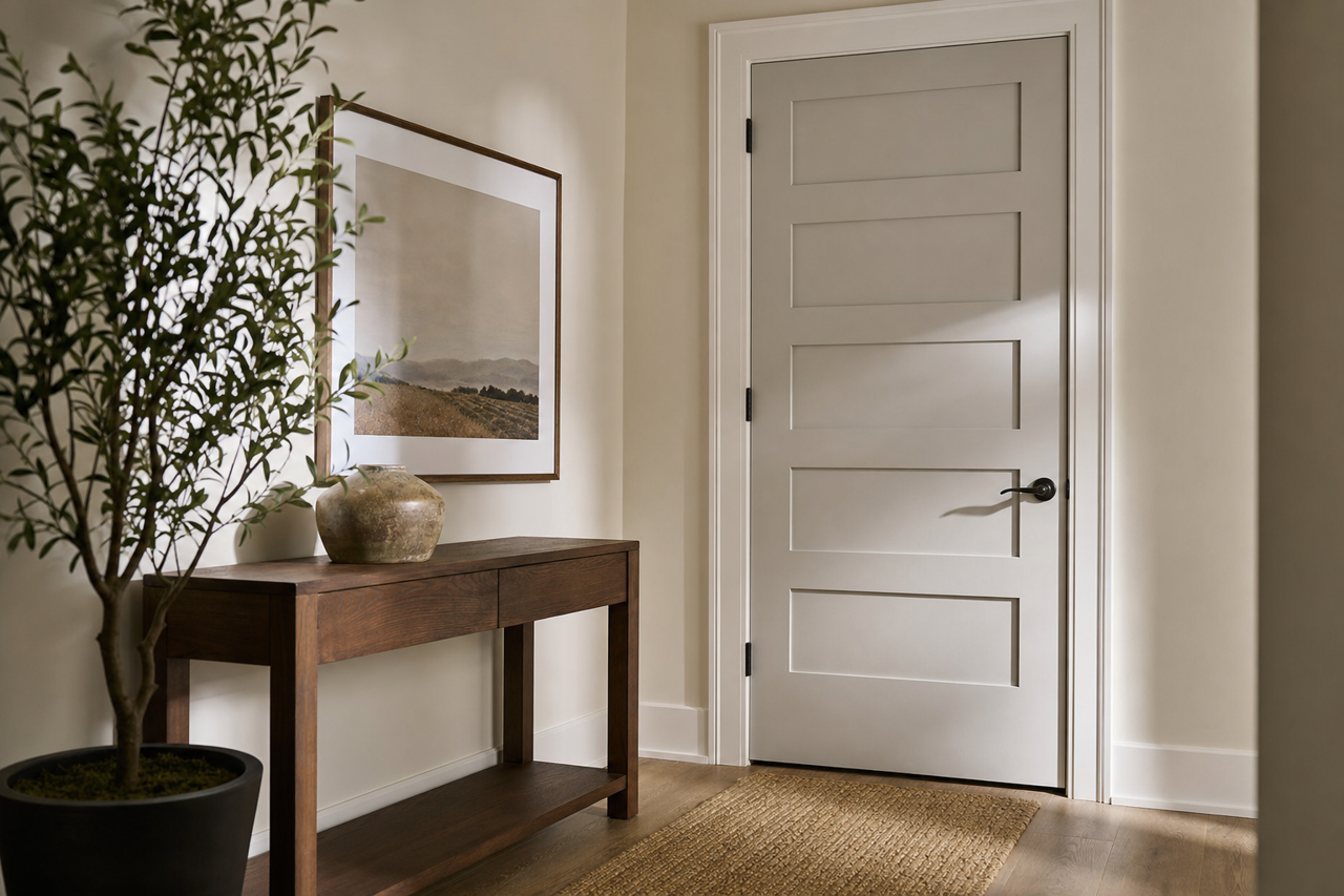 Essential Gray by Sherwin-Williams on interior-doors