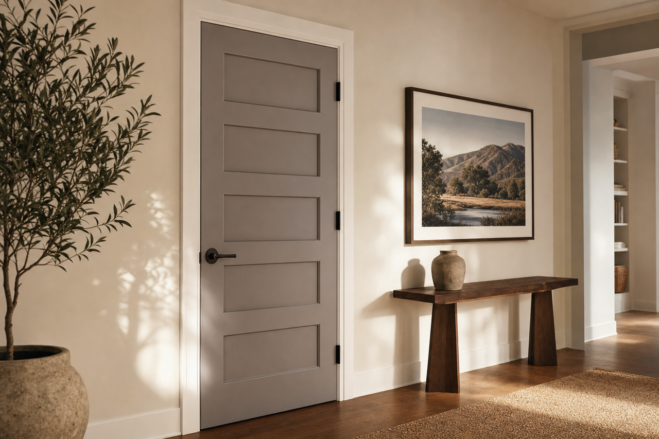 Mink by Sherwin-Williams on interior-doors