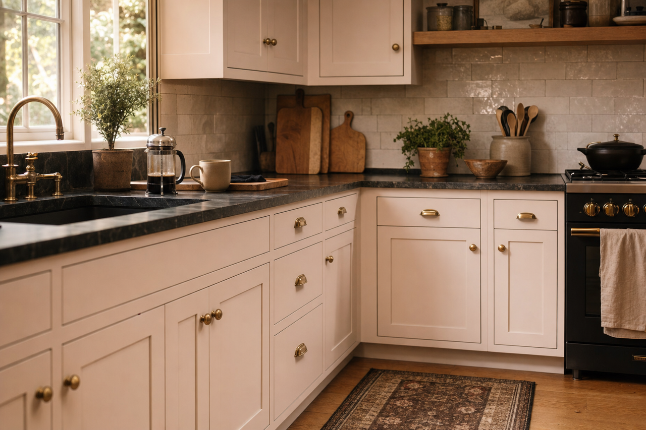 Smart White by Sherwin-Williams on cabinets