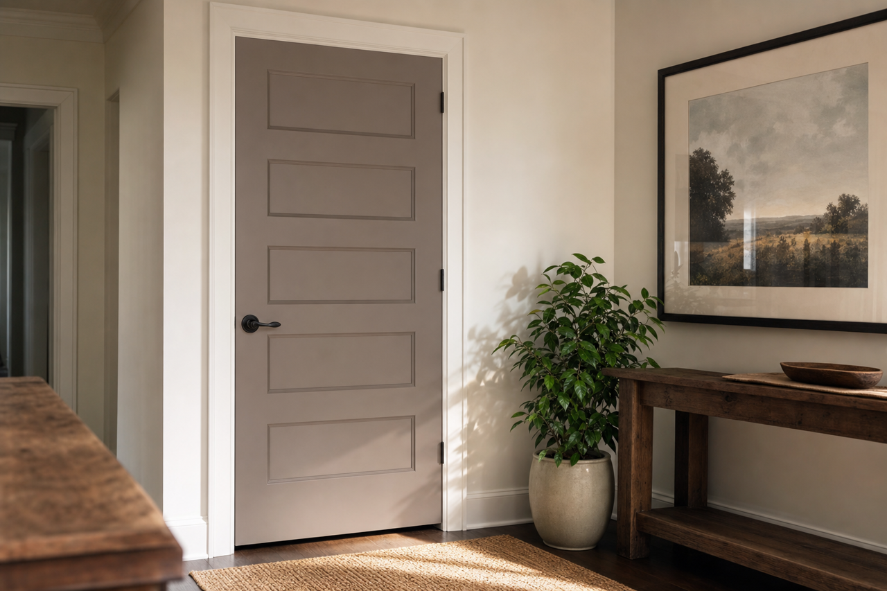 Chinchilla by Sherwin-Williams on interior-doors