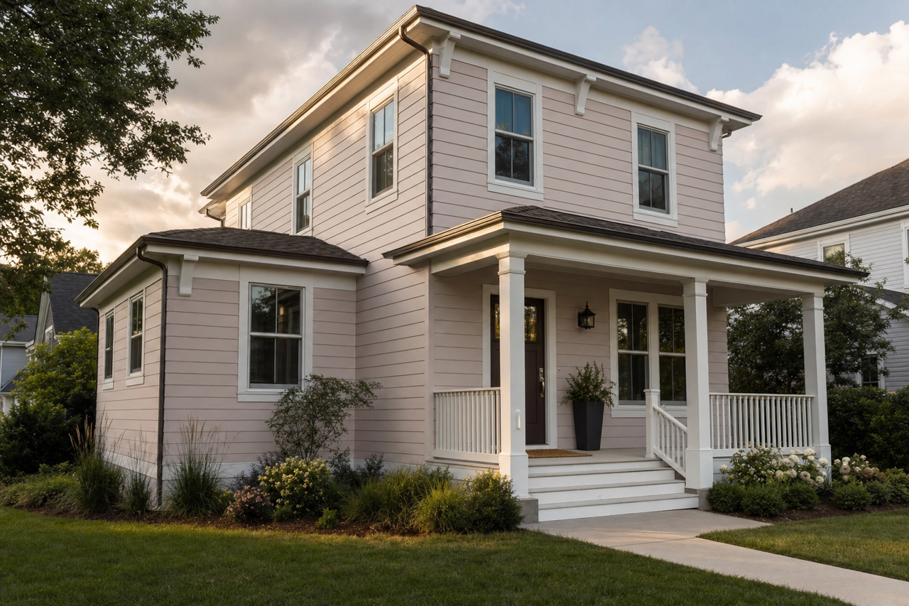 Vaguely Mauve by Sherwin-Williams on exterior