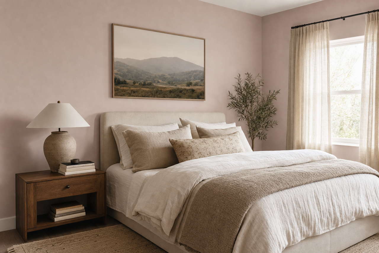 Vaguely Mauve by Sherwin-Williams on interiors