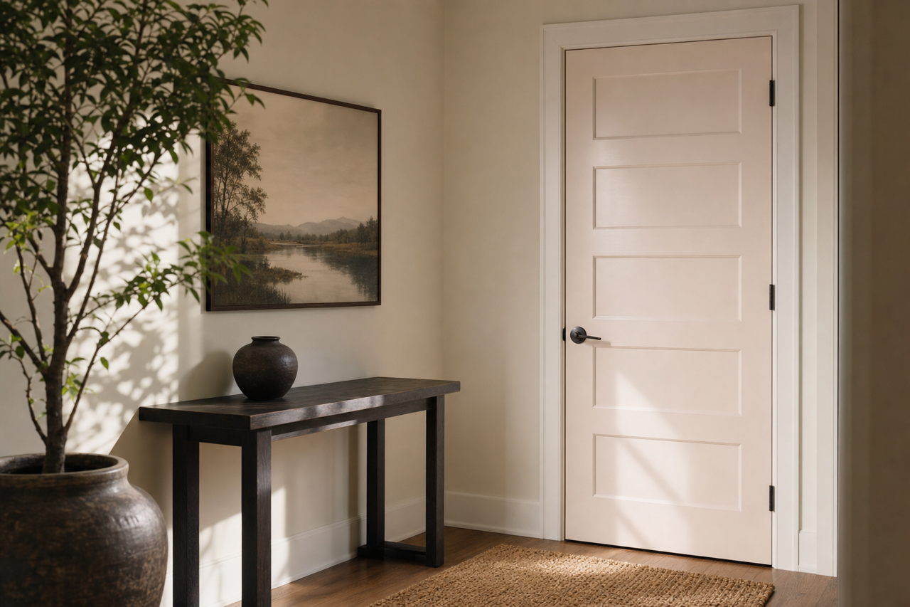 Dreamy White by Sherwin-Williams on interior-doors