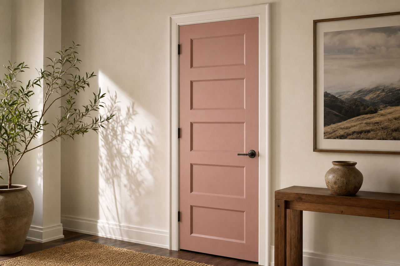 Dressy Rose by Sherwin-Williams on interior-doors