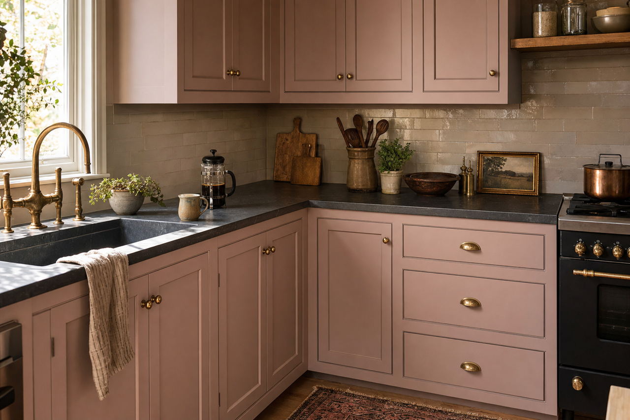 Glamour by Sherwin-Williams on cabinets