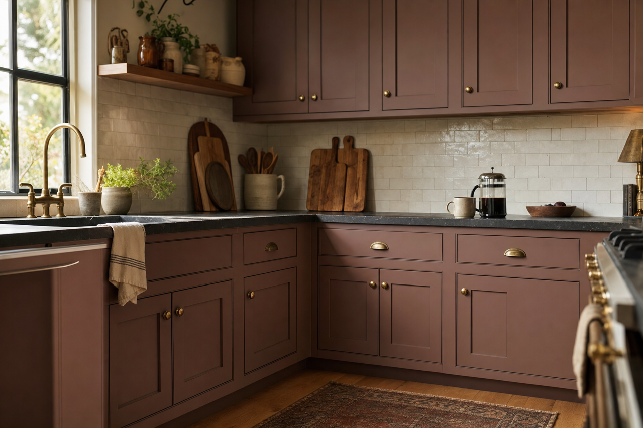 Dutch Cocoa by Sherwin-Williams on cabinets