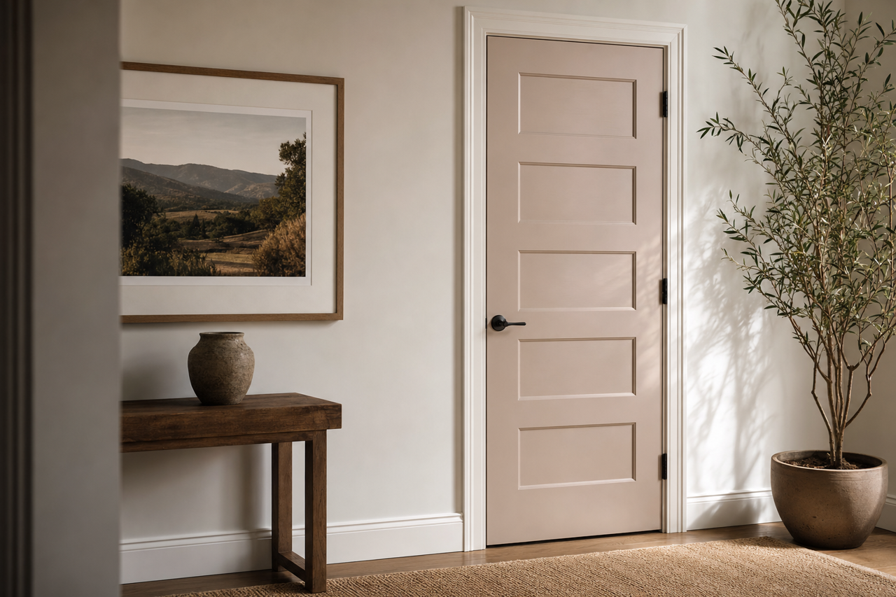 Temperate Taupe by Sherwin-Williams on interior-doors