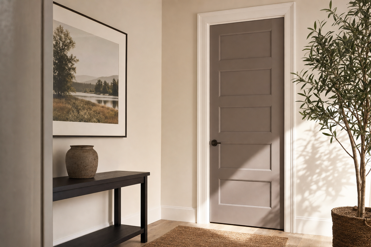 Less Brown by Sherwin-Williams on interior-doors
