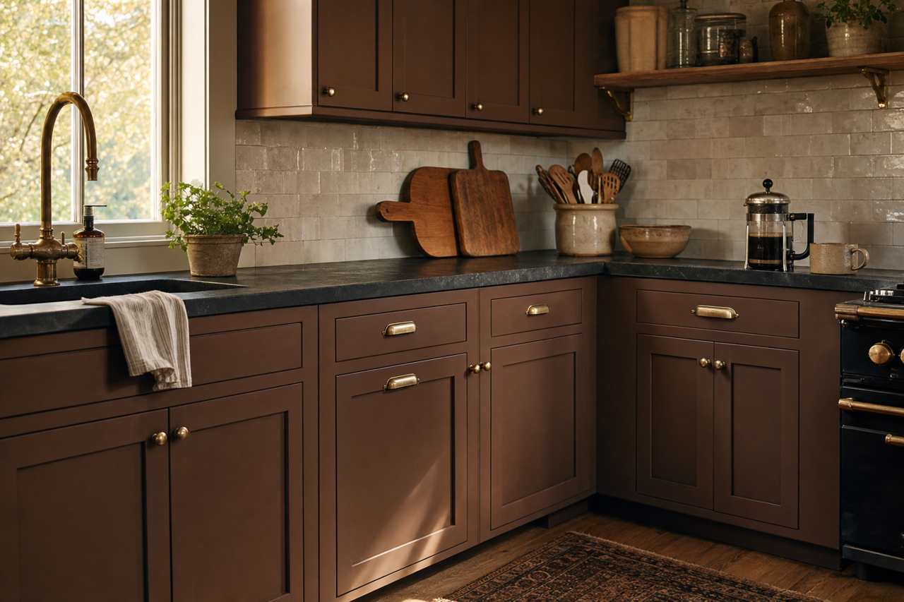 Otter by Sherwin-Williams on cabinets