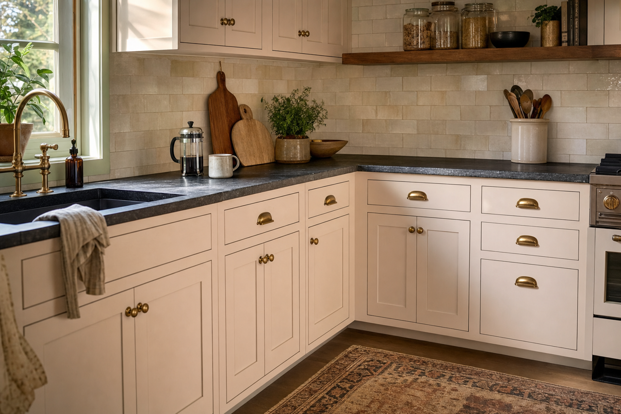Hush White by Sherwin-Williams on cabinets