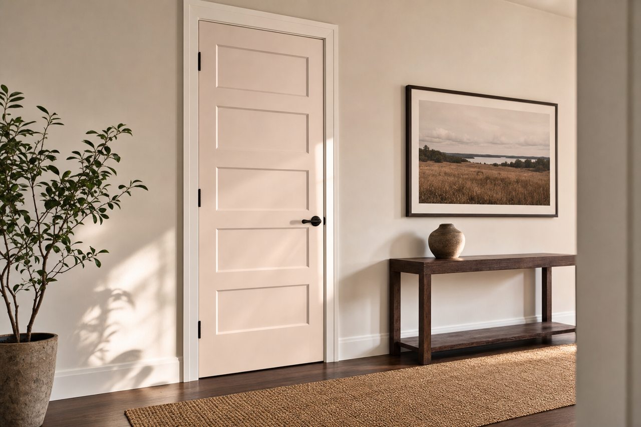Hush White by Sherwin-Williams on interior-doors