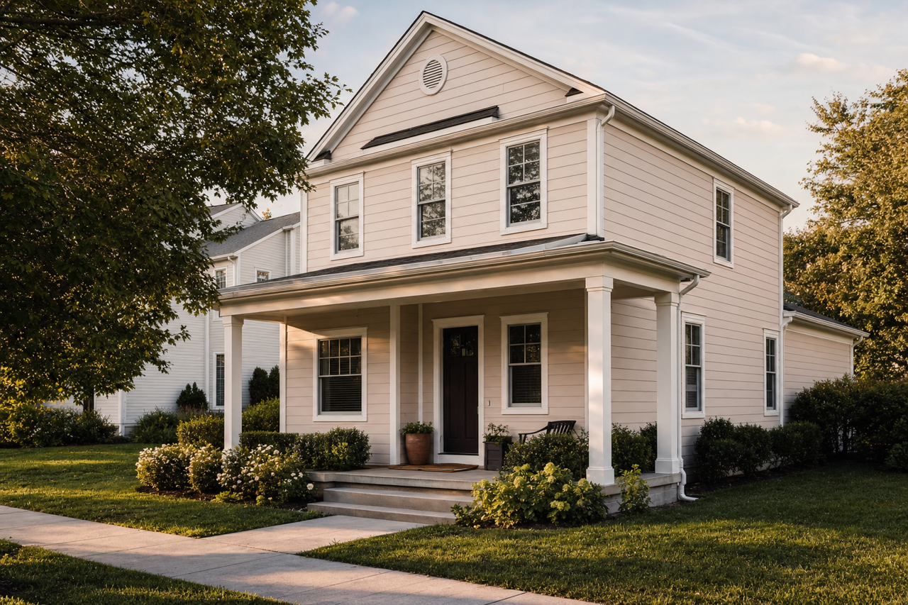 Unfussy Beige by Sherwin-Williams on exterior