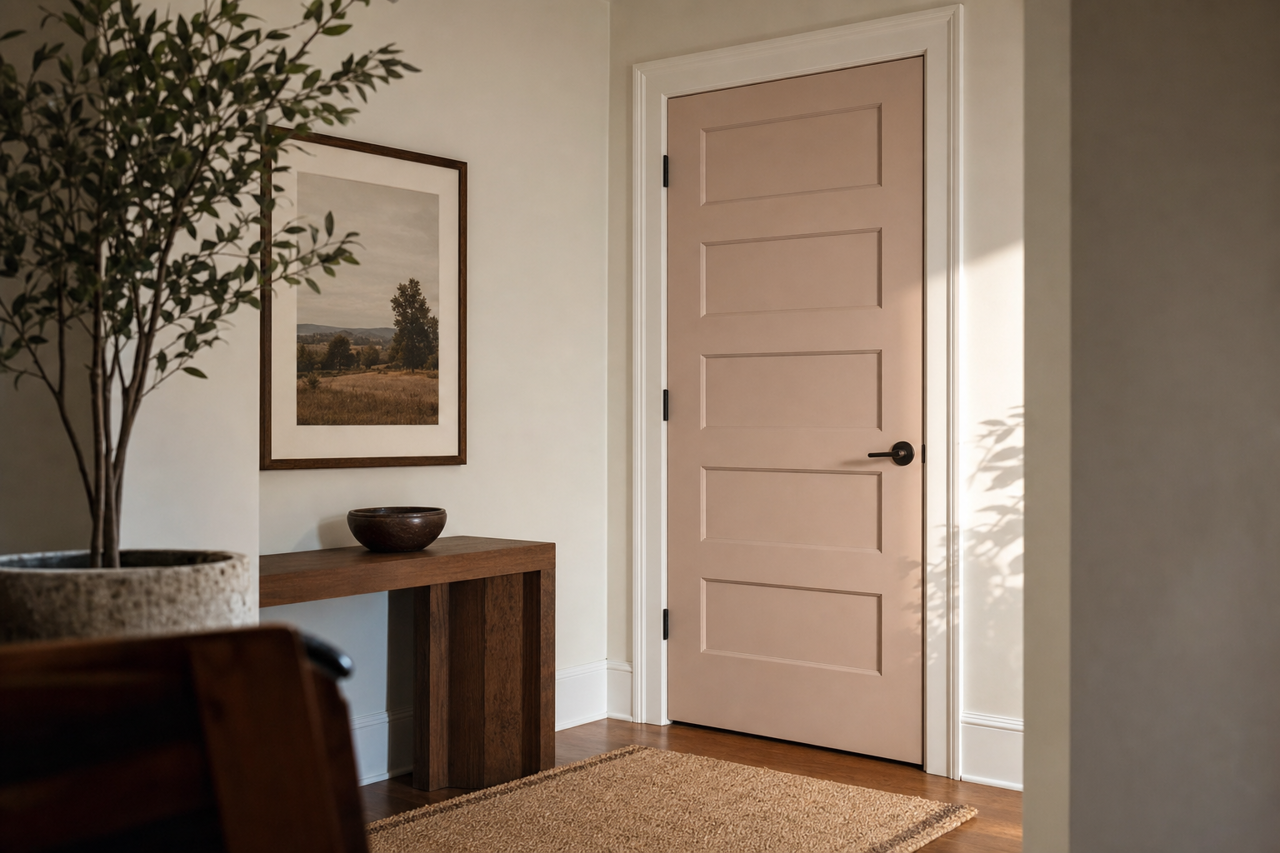 Doeskin by Sherwin-Williams on interior-doors