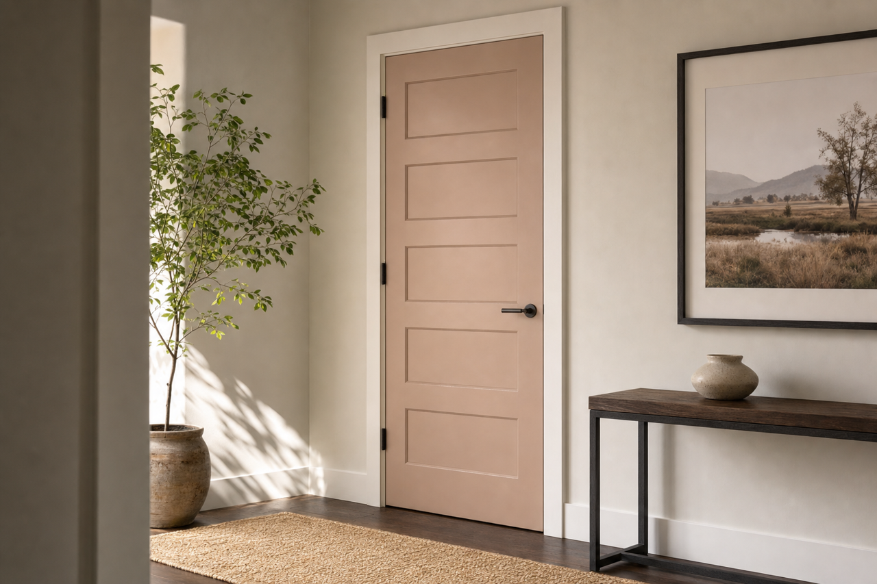 Emerging Taupe by Sherwin-Williams on interior-doors