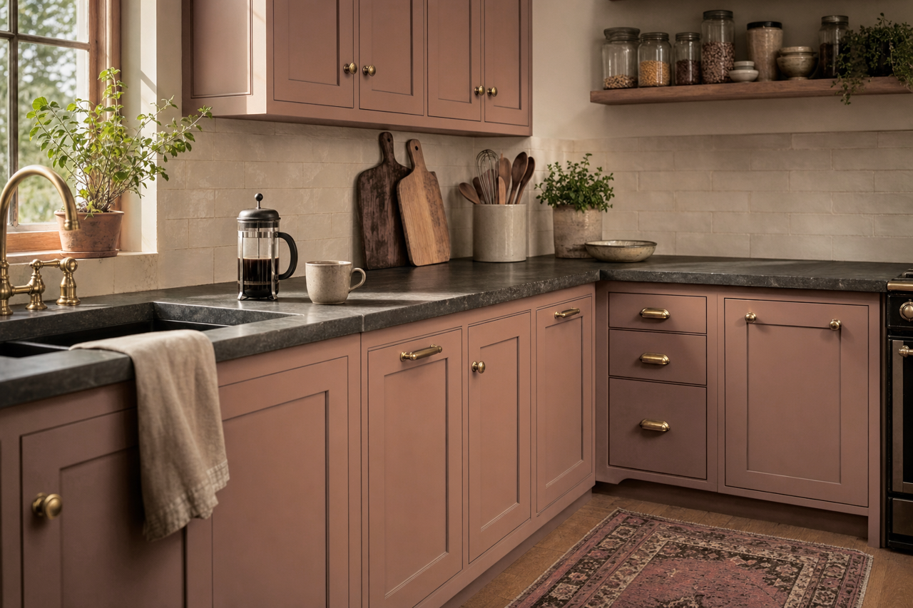 Swing Brown by Sherwin-Williams on cabinets