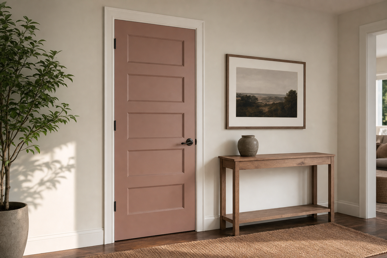 Swing Brown by Sherwin-Williams on interior-doors