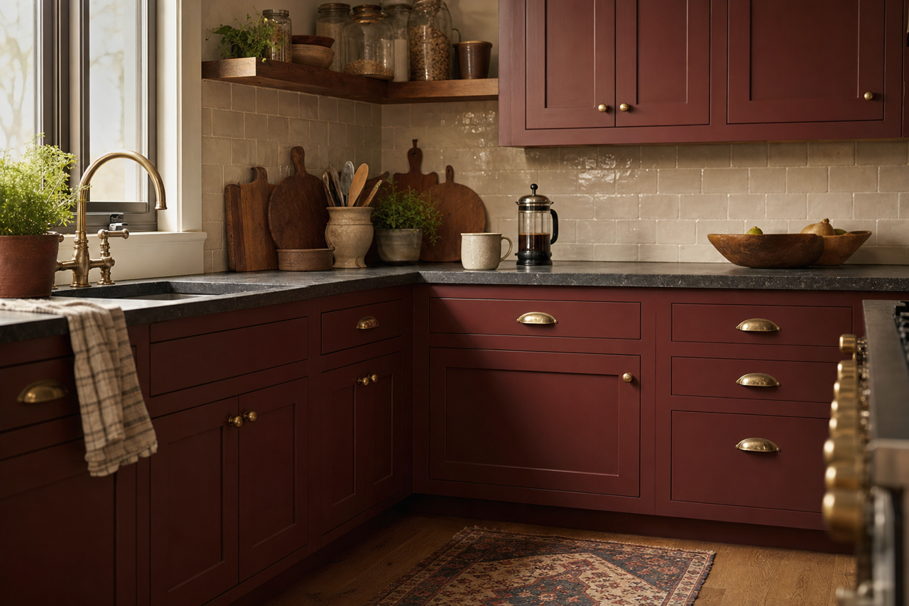 Terra Brun by Sherwin-Williams on cabinets