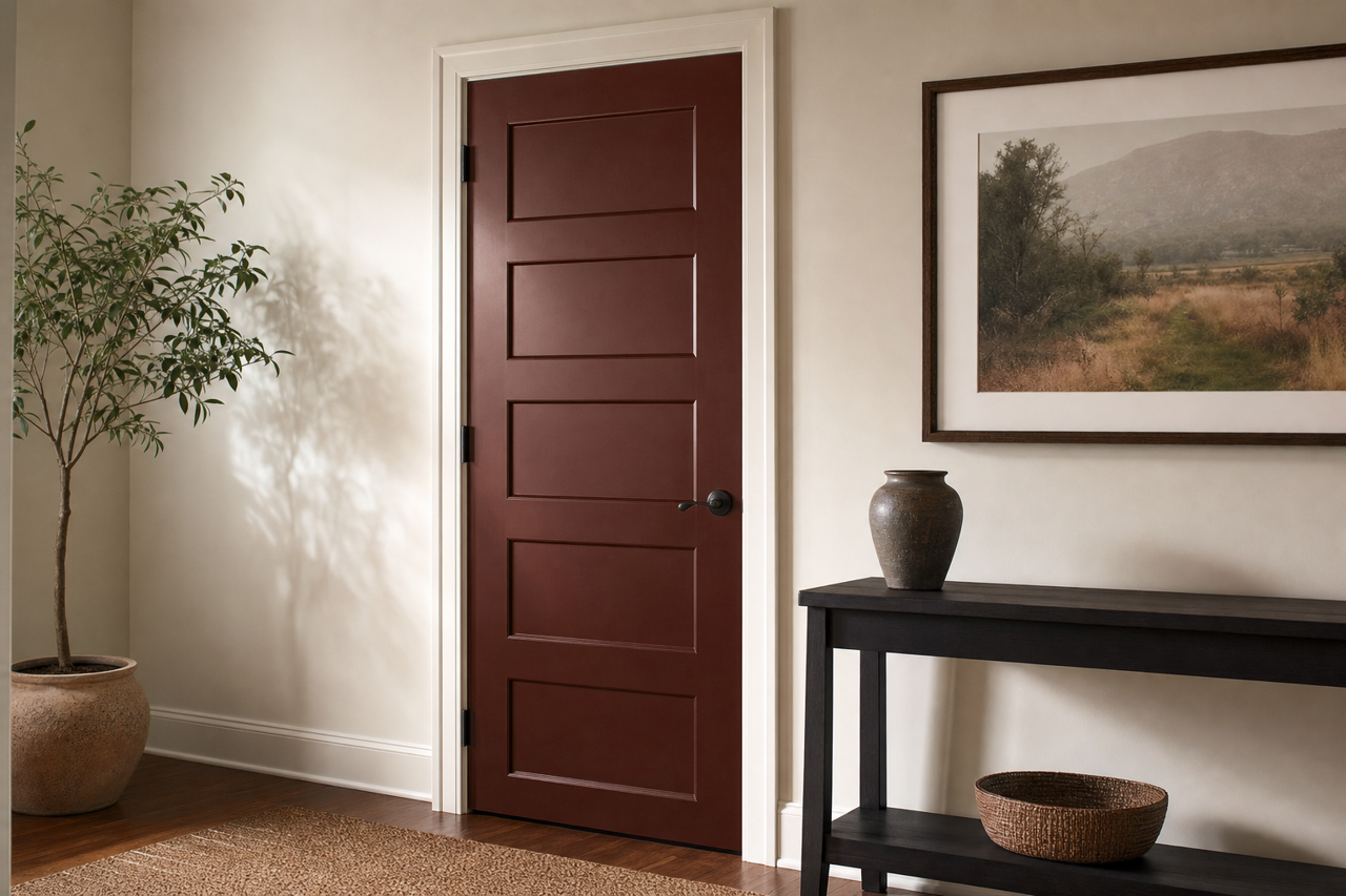 Terra Brun by Sherwin-Williams on interior-doors