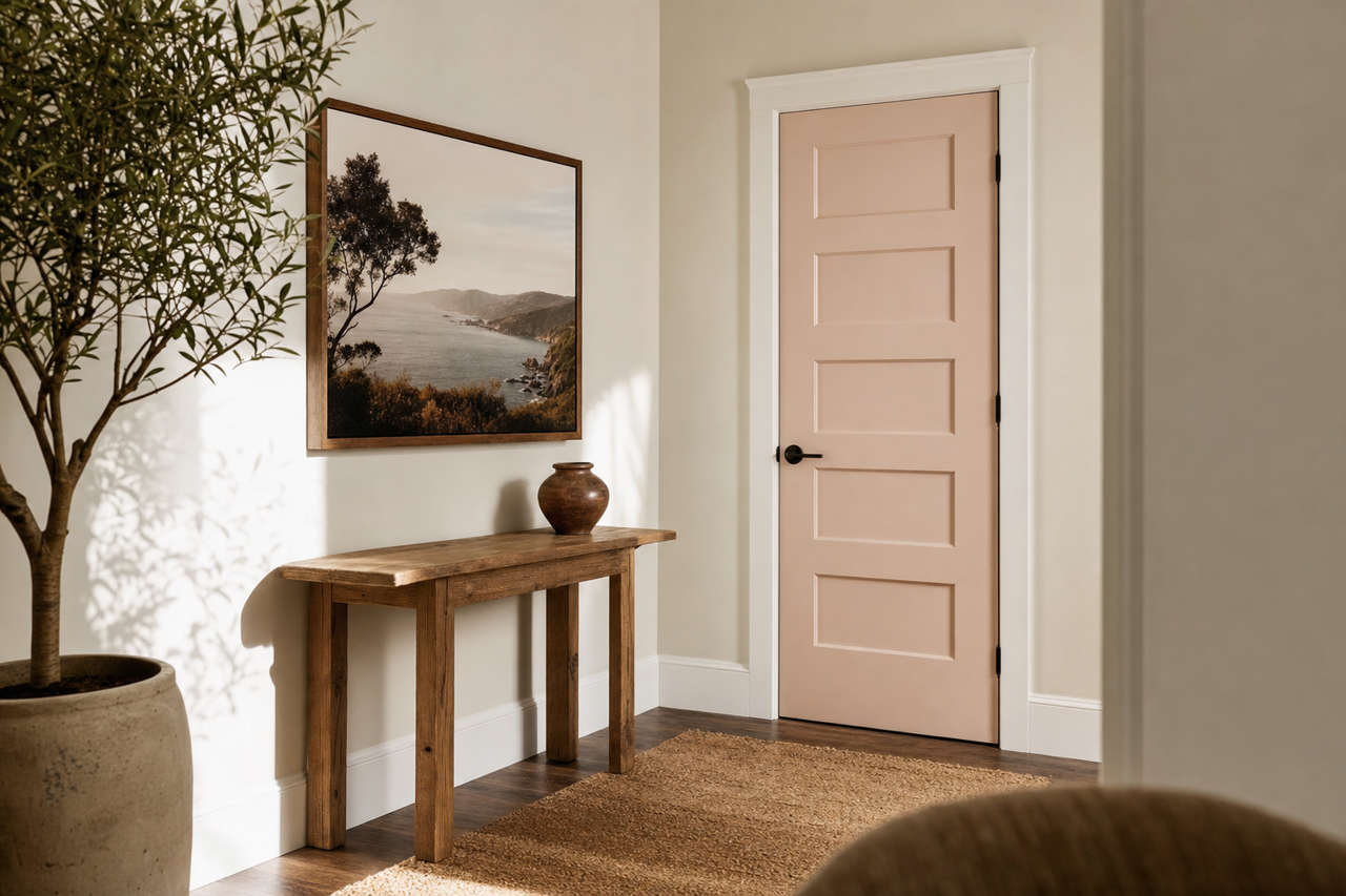 Abalone Shell by Sherwin-Williams on interior-doors