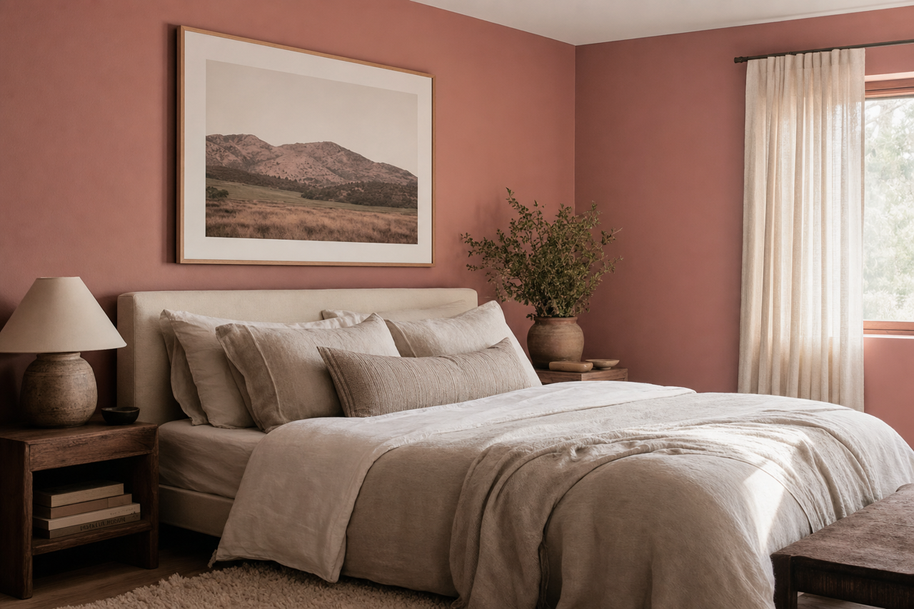 Reddened Earth by Sherwin-Williams on interiors
