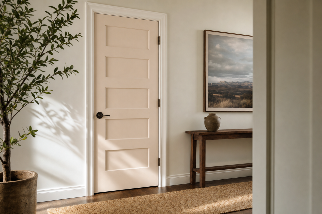 Polite White by Sherwin-Williams on interior-doors