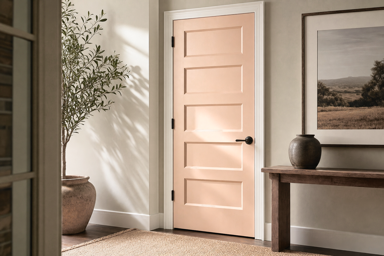 Likeable Sand by Sherwin-Williams on interior-doors
