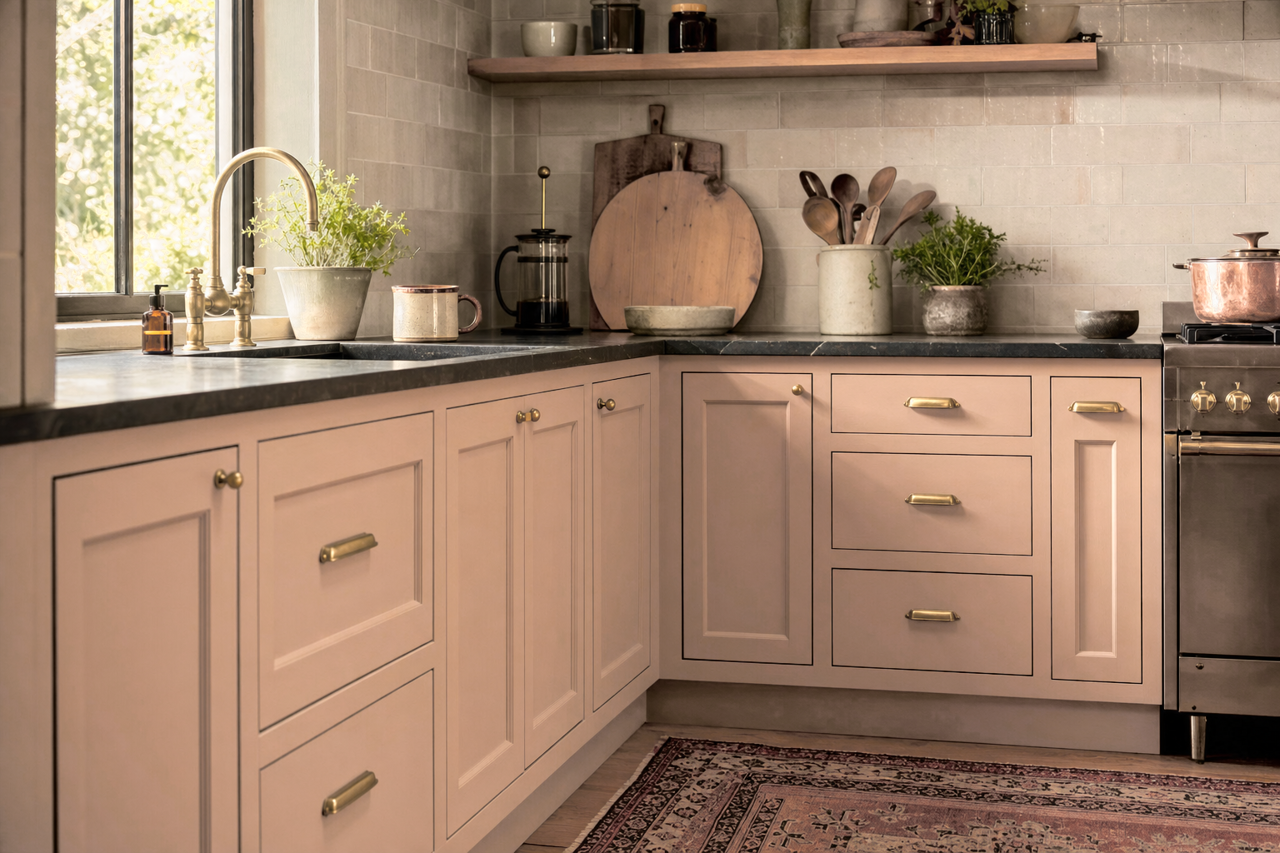Interface Tan by Sherwin-Williams on cabinets
