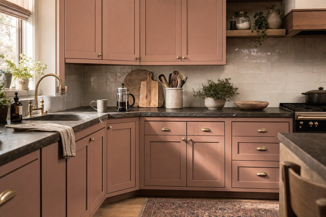 Moroccan Brown by Sherwin-Williams on cabinets