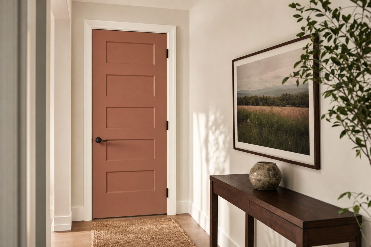 Moroccan Brown by Sherwin-Williams on interior-doors
