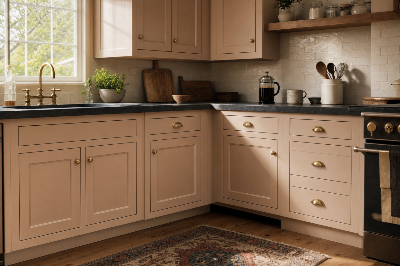 Bona Fide Beige by Sherwin-Williams on cabinets