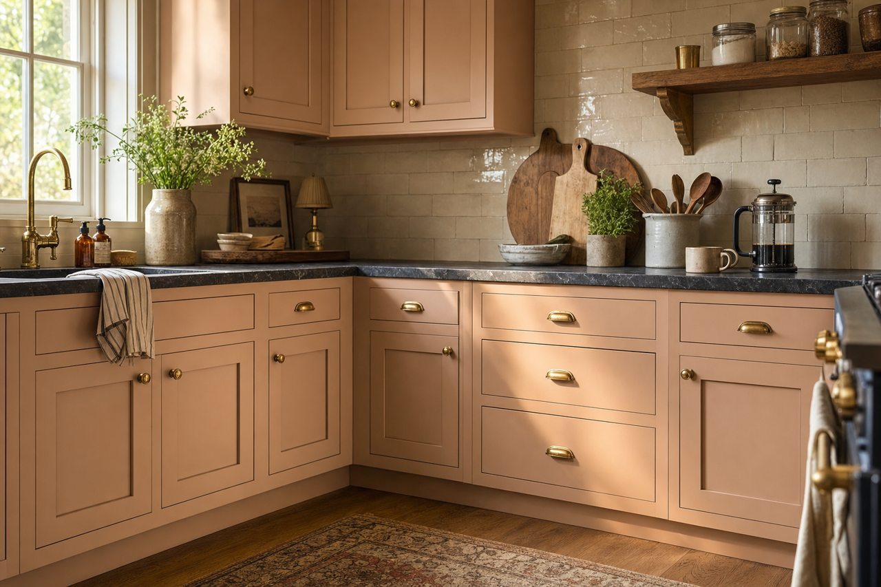 Sand Trap by Sherwin-Williams on cabinets