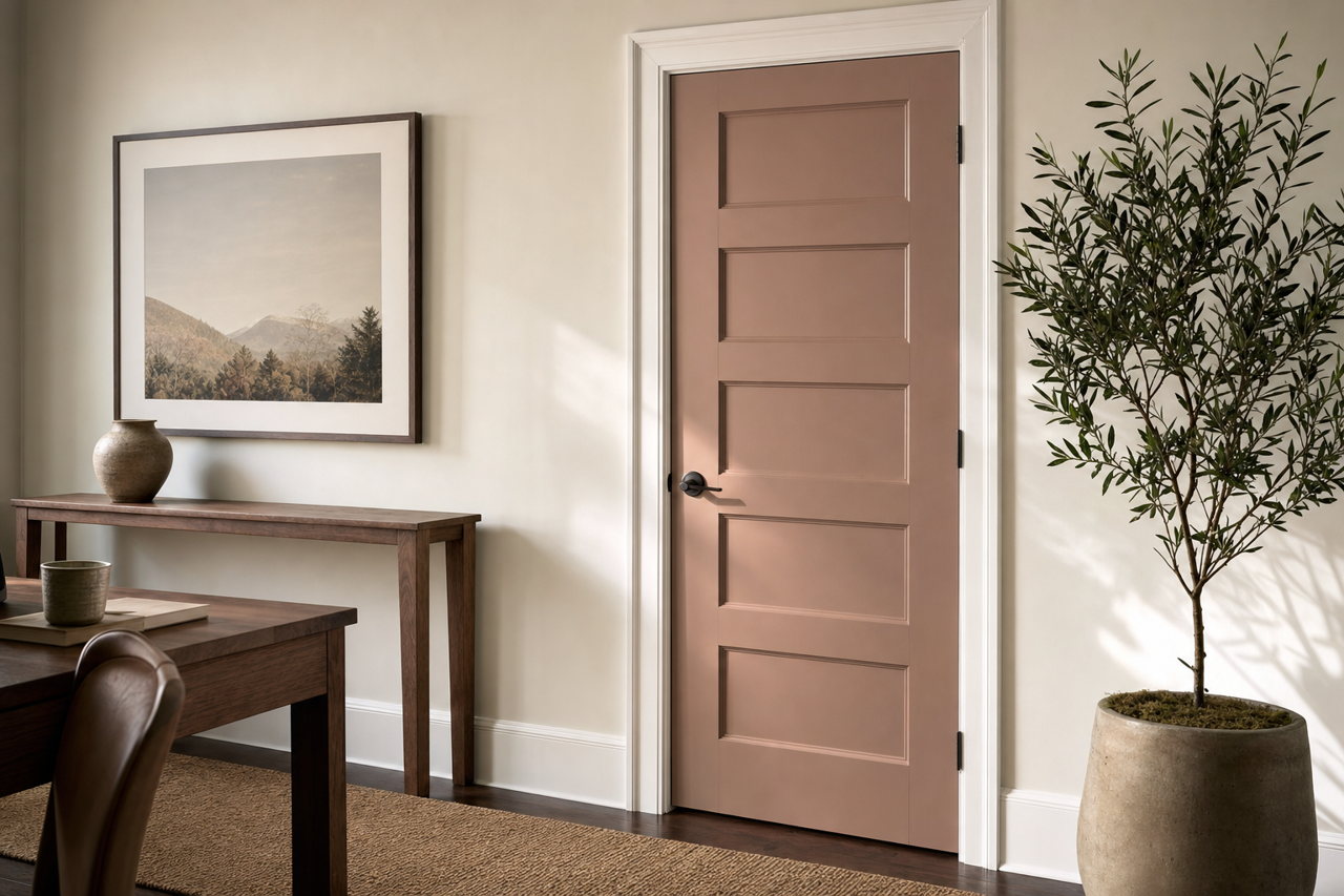 Mocha by Sherwin-Williams on interior-doors