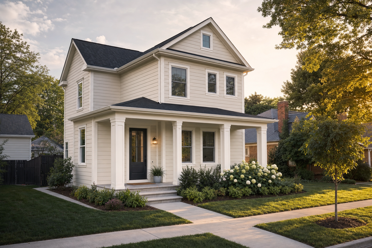 Heron Plume by Sherwin-Williams on exterior