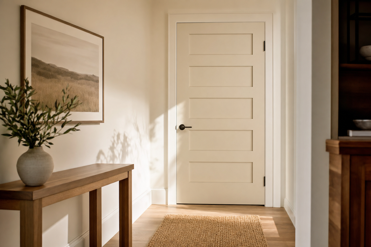 Heron Plume by Sherwin-Williams on interior-doors