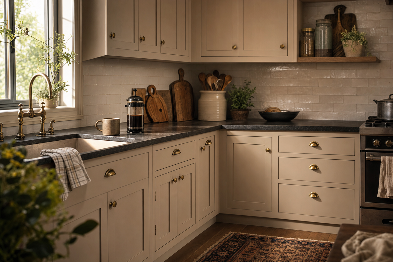 Versatile Gray by Sherwin-Williams on cabinets