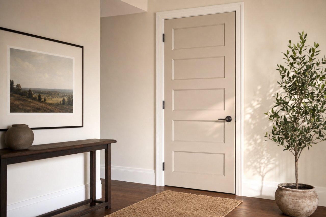 Versatile Gray by Sherwin-Williams on interior-doors