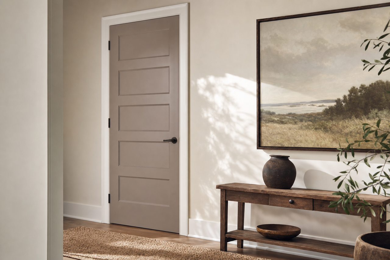 Spalding Gray by Sherwin-Williams on interior-doors