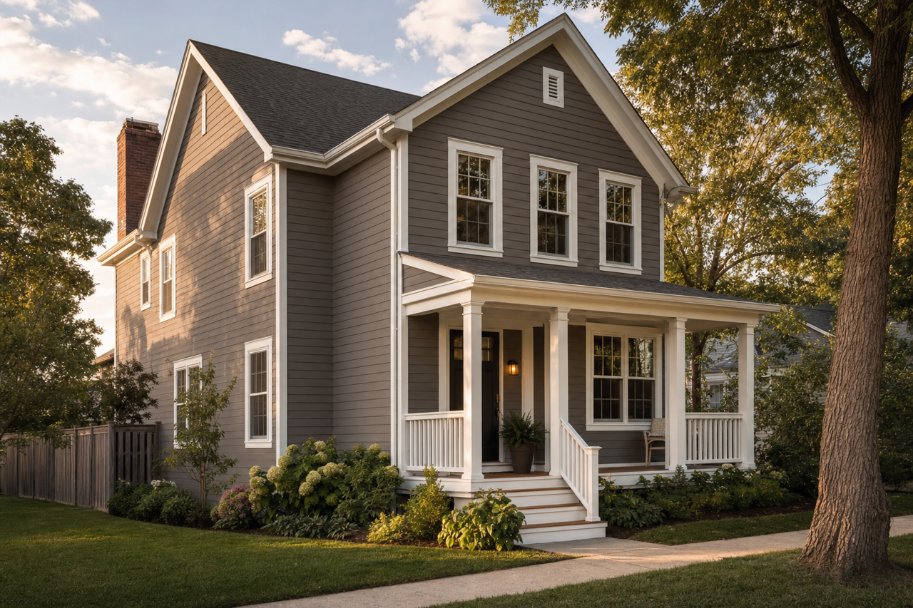Garret Gray by Sherwin-Williams on exterior